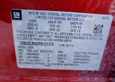 2023 Buick Envision Preferred from USA, damaged, VIN LRBAZLR46PD121375